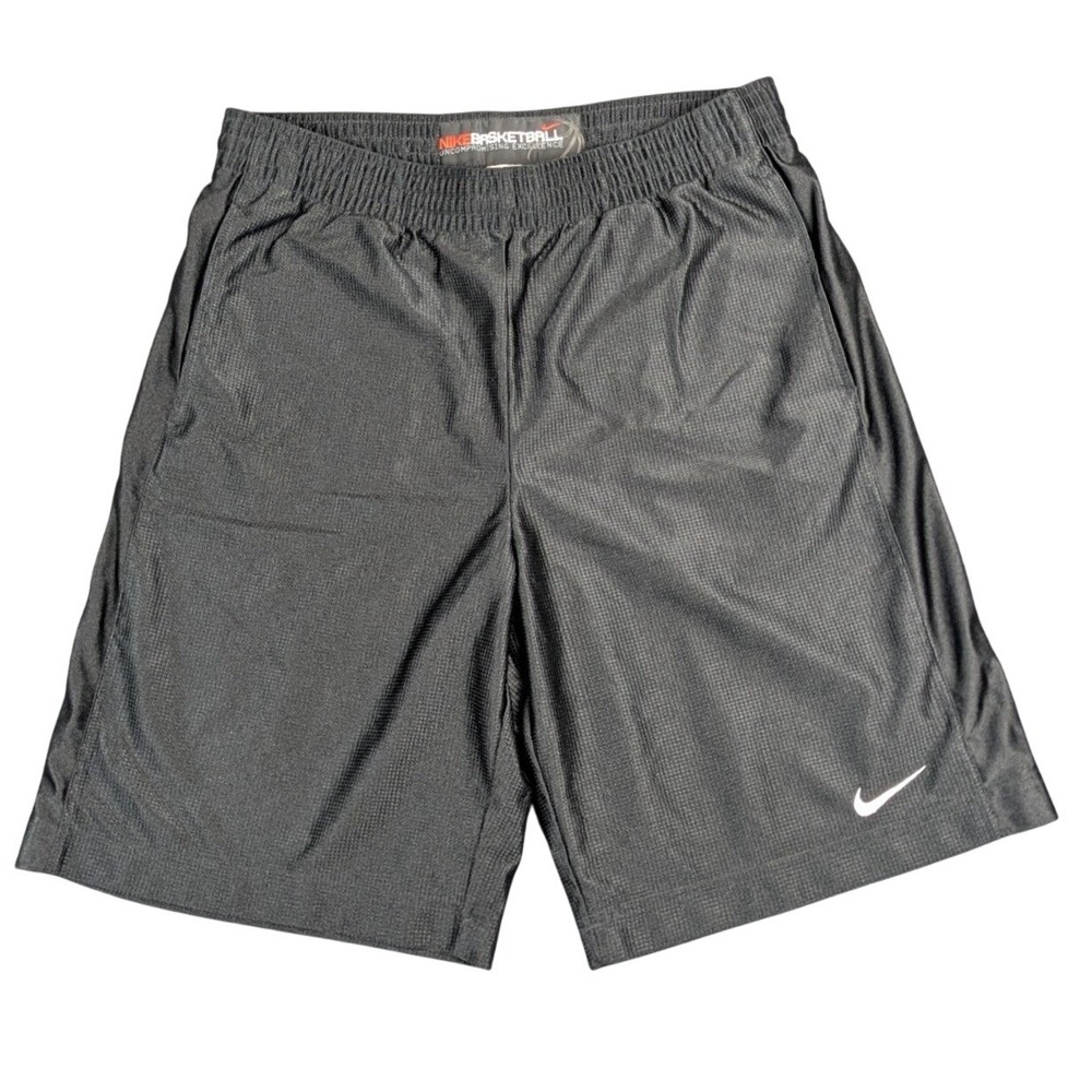 VTG Y2K Nike Basketball Shorts Mens Medium Black‎ Mesh Athletic Swoosh Pockets